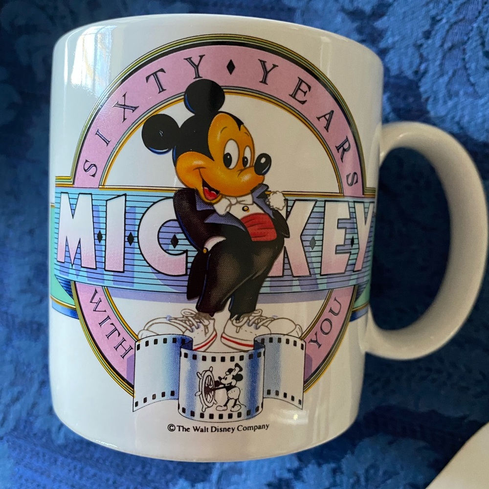 Disney Sixty Years With You Mickey Mouse mug VINTAGE 1988